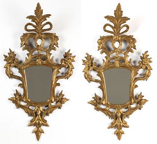 PAIR OF CONTINENTAL GILTWOOD MIRRORS