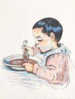 Armand Guillaumin - Enfant Mangeant la Soup