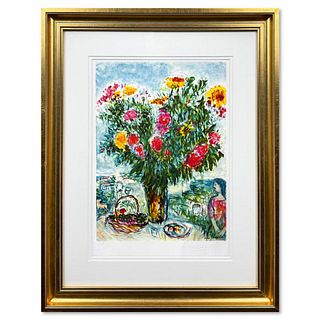 Marc Chagall (1887-1985), "Le Grand Bouquet" Framed Limited Edition Lithograph with Certificate of Authenticity.