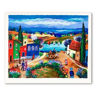 Shlomo Alter (1936-2021), "Spring Village" Hand Signed Limited Edition Serigraph on Paper with Letter of Authenticity.