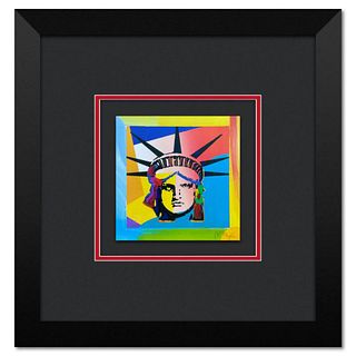 Peter Max, "Liberty Head" Framed Limited Edition Lithograph, Numbered and Hand Signed with Certificate of Authenticity.