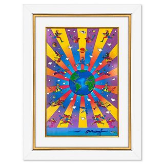 Peter Max, "Earth Day 2000" Framed One-of-a-Kind Acrylic Mixed Media (48.5" x 36.5"), Hand Signed with Registration Number Certifying Authenticity