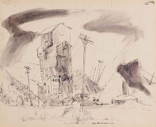 CHARLES BANKS WILSON (1918-2013) INK STUDY ON PAPER