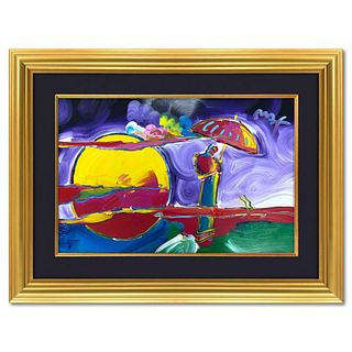 Peter Max, "New Moon" Framed One-of-a-Kind Acrylic Mixed Media (36.5" x 48.5"), Hand Signed with Registration Number Certifying Authenticity