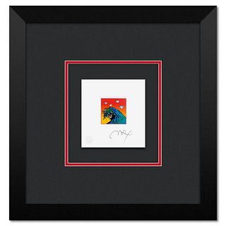 Peter Max, "Great Wave with Doves" Framed Limited Edition Lithograph, Numbered and Hand Signed with Certificate of Authenticity.