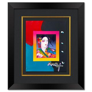 Peter Max, "Asia on Blend" Framed One-of-a-Kind Acrylic Mixed Media, Hand Signed with Registration Number Certifying Authenticity