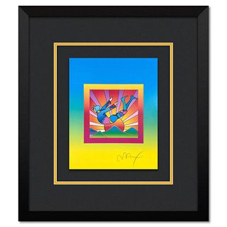 Peter Max, "Cosmic Flyer" Framed Limited Edition Lithograph, Numbered and Hand Signed with Certificate of Authenticity.