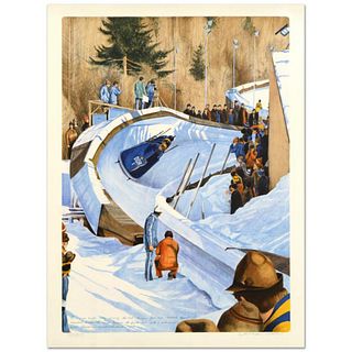 William Nelson, "4-Man Bobsled - 1976" Limited Edition Lithograph, Numbered and Hand Signed by the Artist.