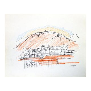Wayne Ensrud "View of Christian Brothers Winery, Napa Valley" Pencil Original Artwork; Hand Signed; COA
