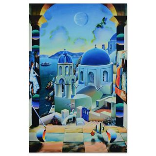 Ferjo, "Cruising to Santorini" Limited Edition on Gallery Wrapped Canvas, Numbered and Signed with Letter of Authenticity.