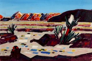 CONRAD BUFF (1886-1975) OIL ON ARTIST'S BOARD