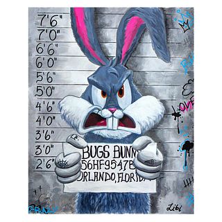 Libi- Original Acrylic on Canvas "Angry Bunny"