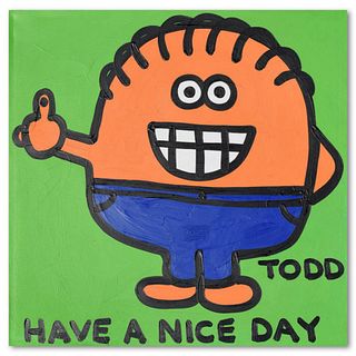 Todd Goldman, "Have a Nice Day" Original Acrylic Painting on Gallery Wrapped Canvas (36" x 48"), Hand Signed with Letter of Authenticity.