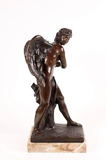 Bronze "Cupid" Sculpture After Louis-Simon Boizot