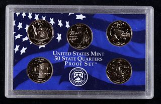 2002 United States Mint Proof Quarters 5 pc set No Outer Box 