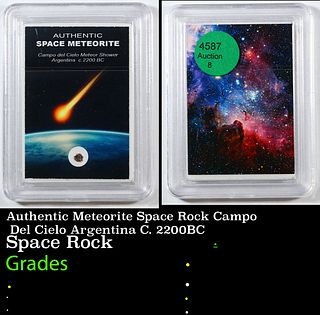 Authentic Meteorite Space Rock Campo Del Cielo Argentina C. 2200BC Graded BY INB