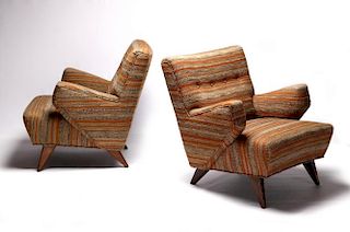 RARE EARLY JENS RISOM LOUNGE CHAIRS FOR KNOLL