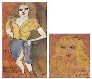 Justin McCarthy, (American, 1892-1977), Veronica Lake and Marie Prevost (two works)