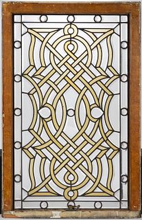 STAINED AND CUT GLASS WINDOW PANE