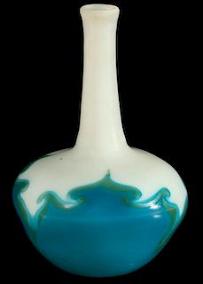 A TIFFANY FAVRILE DECORATED VASE
