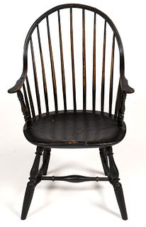 AMERICAN PAINTED CONTINUOUS ARM WINDSOR ARMCHAIR