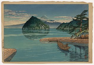 KAWASE HASUI (JAPANESE, 1883-1957) "MITO, IZU" WOODBLOCK PRINT