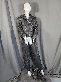 Leather Ladies Harley Davidson Jacket, Chaps, Boots