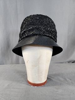 Vintage c1960 Black Bucket Hat by Mr John Jr