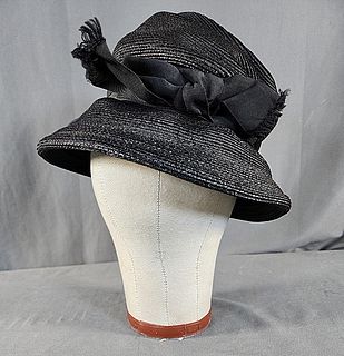 Vintage c1960 Slouchy Black Bucket Hat by Christian Dior