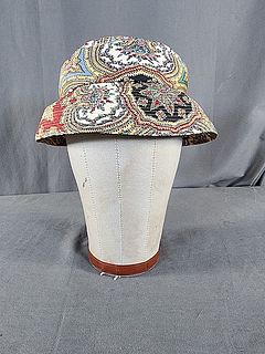 Vintage c1960 Indienne Print Bucket Hat by Norman Norell