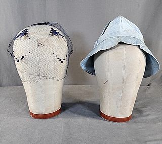 Pair of Vintage c1920-1960 Hats-Silk and More