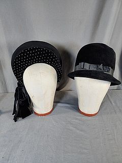 2 Vintage Ladies Hats - Halo and Cloche