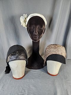 Vintage Eugenie and 2 Cloche Hats