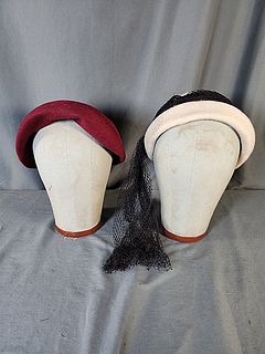2 Vintage Ladies Wool Felt Hats & Beret