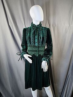 Vintage Green Velvet Kenzo Dress