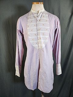 Antique 1910 Mens Purple Dress Shirt