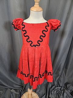 Antique Red Girls Dress