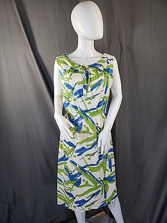 Vintage c1970 Polyester Abstract Print Dress