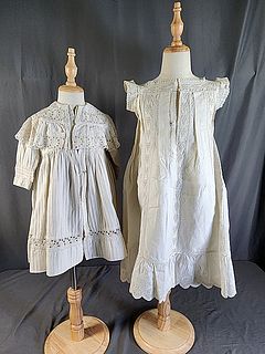 Antique c1880 Girls Cotton Coat and Nightgown