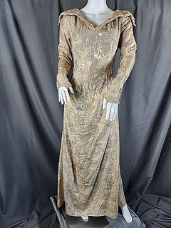 Vintage c1940 Gold Lame Wedding Dress