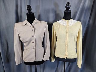Vintage c1940 Ladies Khaki Jacket and Sweater