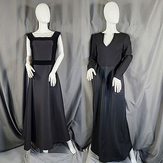 2 Vintage c1960 Black Dresses-Trigere and More