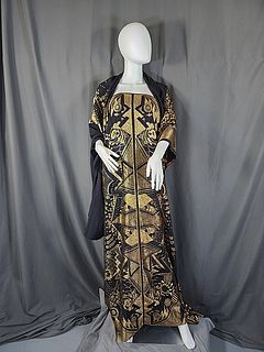 Custom Made Black and Gold Sheath Dress 