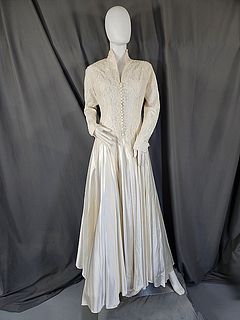 Vintage c1950 Lace and Satin Wedding Dress and More