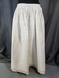 Antique Third Quarter 19th Century Hand Quilted Cotton Petticoat