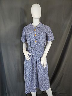 Vintage c1930 Feed Sack Print Dress