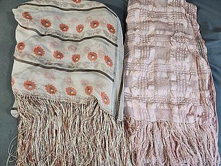 2 Vintage Silk Shawls 
