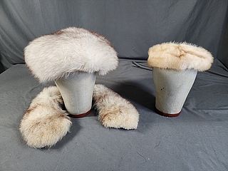 Vintage Mink Hat and Silver Fox Hat, Collar 