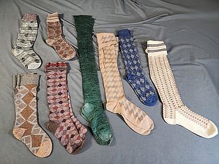 8 Pairs of Vintage 1920s Mens Long Socks