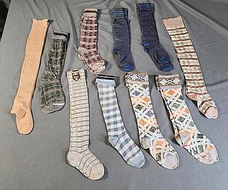10 Pairs of Vintage 1920s Boys Long Socks, Stockings